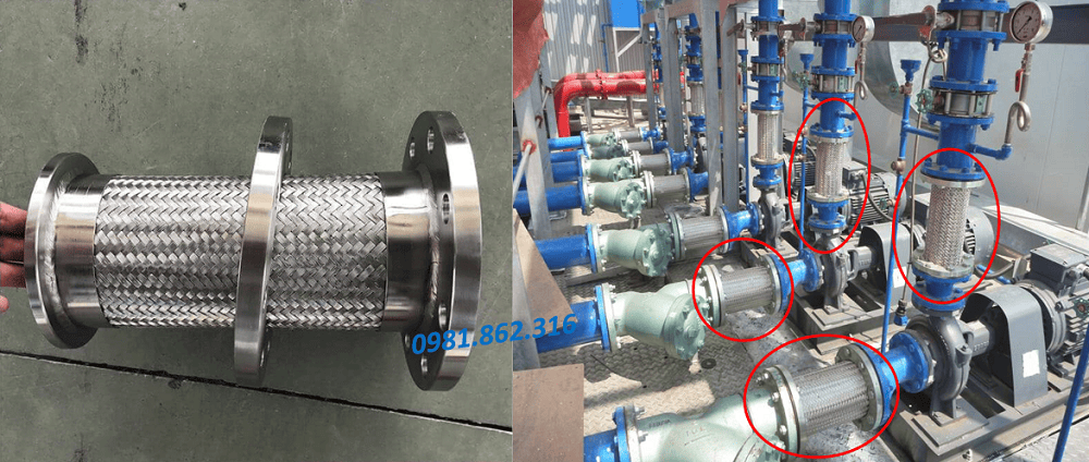 Khớp nối mềm inox mặt bích 1 